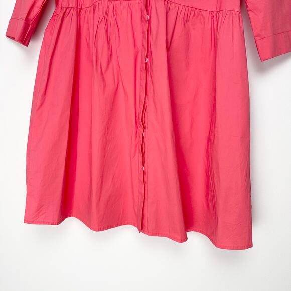 NWOT Tuckernuck Royal Shirt Dress Poppy Pink Preppy Barbiecore | SZ L - Picture 6 of 12